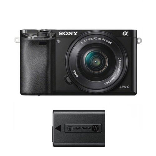 SONY A6000 hybride 24.3 mpix + objectif SEL 16-50MM F3.5-5.6 OSS Noir + NP-FW50 Battery