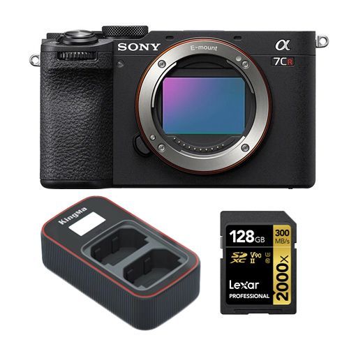 Sony Alpha a7CR Appareil photo sans miroir (noir)+Lexar 128Go carte mmoire professionnelle 2000x UHS-II SDXC+Kingma Sony NP-FZ100 LCD double USB chargeur