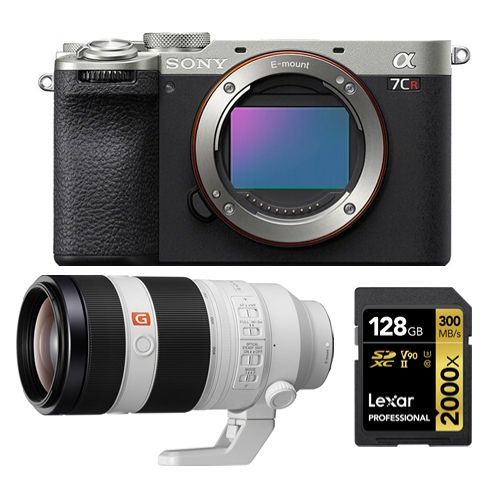 Sony Alpha a7CR (argent) Appareil photo sans miroir+Sony FE 100-400mm f4.5-5.6 GM OSS+Lexar 128Go Professional 2000x UHS-II SDXC Carte mmoire