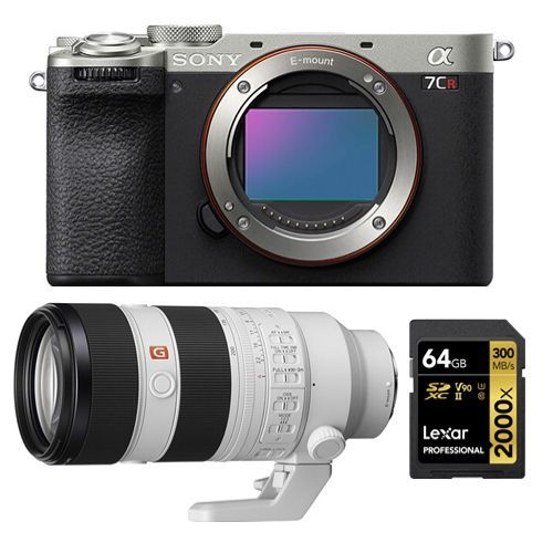 Sony Alpha a7CR (argent) Appareil photo sans miroir+Sony FE 100-400mm f4.5-5.6 GM OSS+Lexar 64Go Professional 2000x UHS-II SDXC Carte mmoire