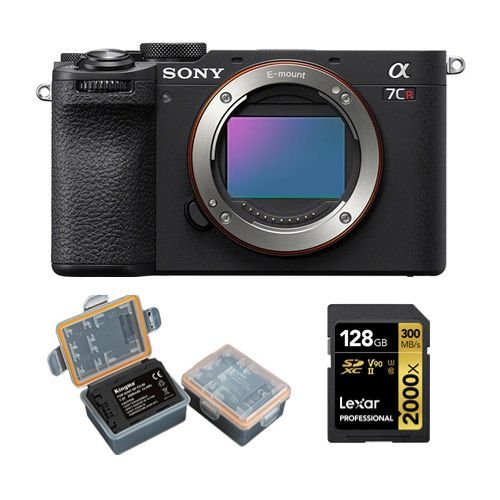Sony Alpha a7CR (noir) Appareil photo sans miroir+carte mmoire Lexar 128Go Professional 2000x UHS-II SDXC+Kingma 2000 mAh (Sony NP-FZ100) batterie