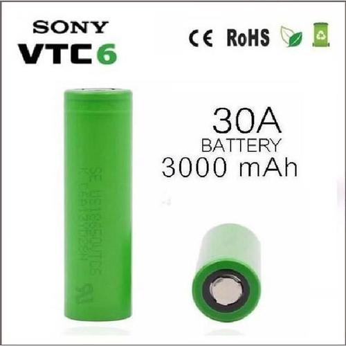 Sony : Lot De 2 Accus Sony Vtc6 18650 3000 Mah 30a Inr 3.7v Rechargeable Li-Ion Batteries