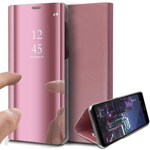 Sony Xperia Xz Coque Clear View Etui Cuir Miroir Mirror Makeup Coque tui Cuir Housse Coque Couverture Avec Fonction Stand Pour Samsung Sony Xperia Xz,Rose Gold Mirro Pu