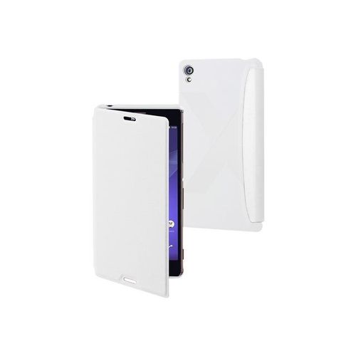 Muvit Mfx Easy Folio Case - tui  Rabat Pour Tlphone Portable - Polycarbonate, Polyurthane - Blanc - Pour Sony Xperia Z3