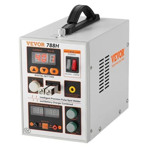 Soudeuse Par Points De Batterie-Vevor-Impulsion 788h-Chargeur De Batterie-2 Modes De Soudage-Eclairage Led Pour Nickel Pur 0,15 Mm