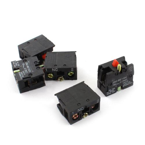 sourcingmap 5Pcs AC600V 10A NC Momentan Commutateur De Bouton Poussoir Auxiliaire Contact Bloc