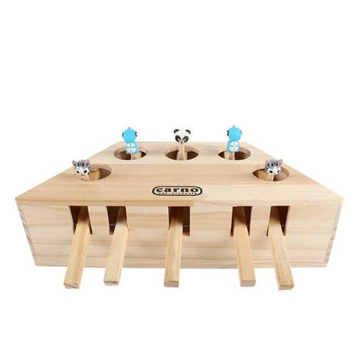 Souris De Chasse En Bois Massif Pour Chat, Labyrinthe Interactif, Jeu De Cerveau Pour Animaux De Compagnie, Hamster Avec Trou De Souris  3/5 Trous, Morsure D'Herbe  Chat