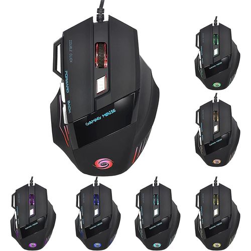 Souris de jeu filaire 5500dpi 7 touches ordinateur de bureau souris de jeu pour ordinateur portable couleur changeante souris d'interface Usb  effet de lumire