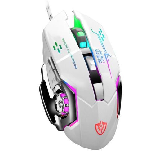 Souris de jeu filaire, 6 boutons lumineux, USB, mcanique, Macro programmation, pour ordinateur PC et portable