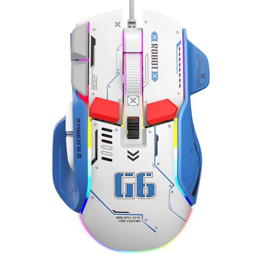 Souris de jeu optique filaire, apparence mcanique, 13 Modes d'clairage rvb, Macro programmation, 10 boutons, USB, pour bureau