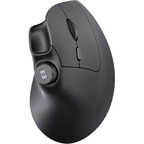 Souris Ergonomique sans Fil, Souris Verticale Rechargeable avec Bouton de Volume, Connexion  3 Appareils (2*Bluetooth et USB), Clics Silencieux, pour Windows PC/Mac/ipad - Noir