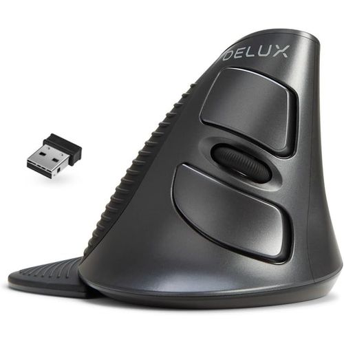 Souris Ergonomique Sans Fil, Souris Verticale Rechargeable, Souris Ergonomique Bluetooth, 1600 Dpi, 6 Boutons, Repose-Poignet Amovible, Rduire La Douleur Au Poignet, Taille M (M618G-Db)