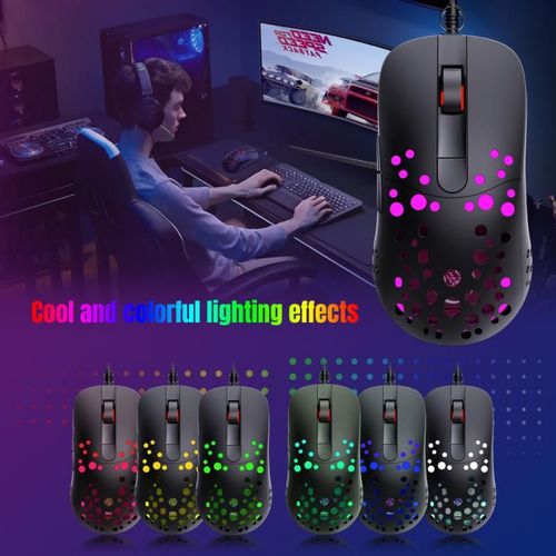 Souris filaire A904 2021, 8000dpi, RGB, trou lumineux, peut teindre les lumires, Macro programmation 6D rglable