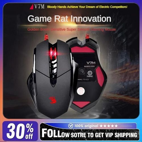 Souris filaire sanglante V7M RGB conception ergonomique lgre 4000dpi Pc bureau e-sports jeu Macro programmation souris pour CF LOL CS V7M-Activated