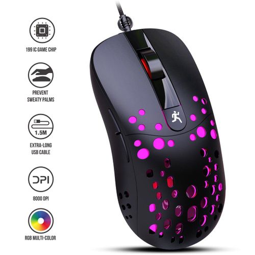 Souris optique de jeu 6D 8000DPI, filaire, rglable, pour Macro programmation, LED, pour ordinateur