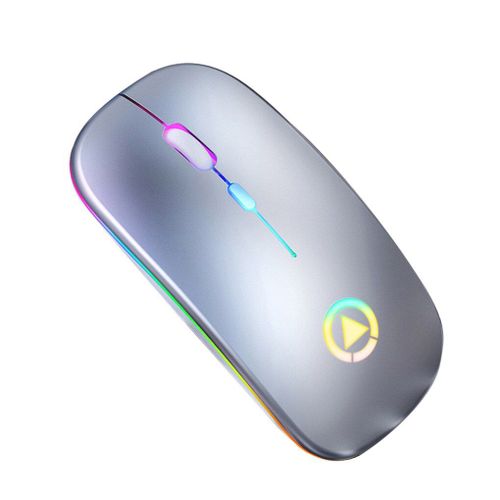 Souris sans fil USB mini rechargeable et ergonomique, lumires LED ultrafines colores, optique, muette, manette de jeu vido sur ordinateur, clic pour machine informatique,