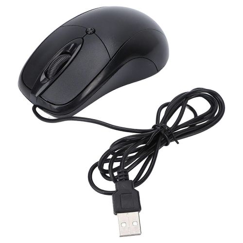 Souris USB 1200 DPI Filaire Noir Conception Ergonomique Optique Pratique 135cm/53.1in Ligne Apparence Givre Fournitures Informatiques