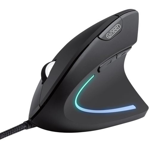 Souris Verticale,4 DPI rglables Souris Ergonomique,6 Boutons,Cble de 1,5 m Souris Verticale Filaire,Ordinateur de Bureau,PC (Noir)