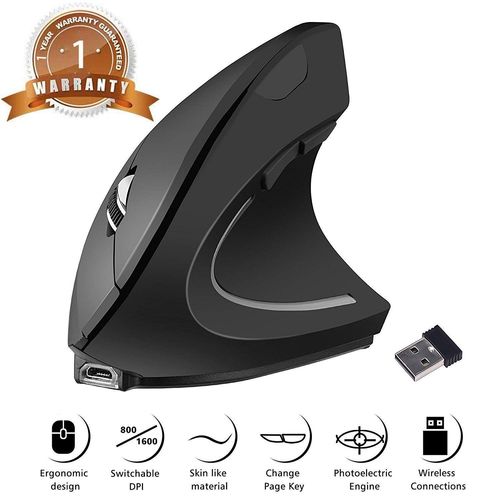 Souris verticale sans fil ergonomique avec souris verticale,souris optique rechargeable optique 2.4G Souris optique de haute prc