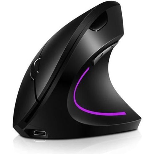 Souris Verticale Sans Fil, Souris Sans Fil  6 Touches, Souris Sans Fil Verticale pour Ordinateur Portable?Souris Sans Fil (Noir)