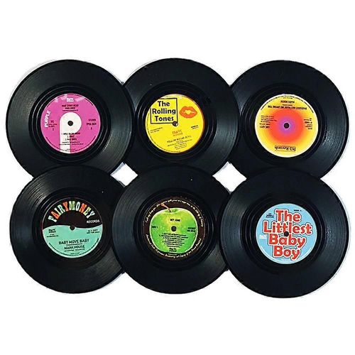 Sous-Verres Rtro Cd Disque Vinyle, Sous-Verres De Boissons Antidrapants, Protecteur De Table Isol Pour Le Th Et Le Caf Empchent De Glisser Avec Support, Motif M1