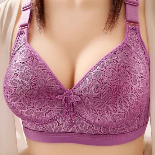 Sous-Vtements Rglables Respirants Confortables,Soutien-Gorge Sans Anneau En Acier,Grande Taille,Section Fine,Collection Latrale Des Seins,Brassire Fronce
