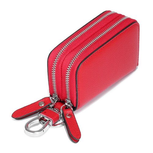 South Goose-Porte-Cls En Cuir Vritable Pour Hommes Et Femmes,Sac Unisexe,Porte-Cls De Voiture,tui Porte-Cls  Double Fermeture clair,Gardien Intelligent 007