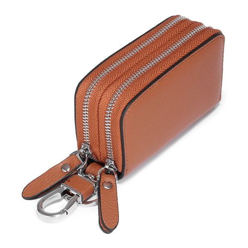 South Goose-Porte-Cls En Cuir Vritable Pour Hommes Et Femmes,Sac Unisexe,Porte-Cls De Voiture,tui Porte-Cls  Double Fermeture clair,Gardien Intelligent 007