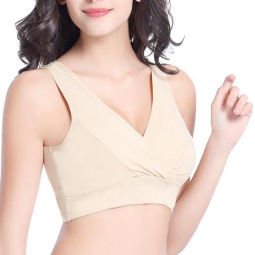 Soutien-Gorge  Armatures Sans Couture Pour Femmes Enceintes, Sous-Vtements D'Allaitement, Fermeture Frontale, Type Gilet Crois,  La Mode