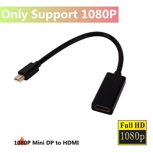 Soutien noir 1080P - cble HDMI Mini Displayport vers HDMI, projecteur de tlvision DP 1.4, convertisseur de Port d'affichage pour Apple Macbook Air Pro