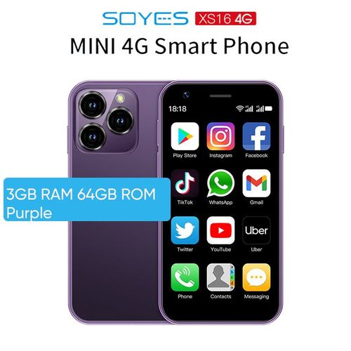 SOYES-Mini smartphone XS16 Android 10 3.0 4G 3 Go de RAM 64 Go de ROM tlphone intelligent pour touristes EpiStandby Play version internationale Dean nouveau
