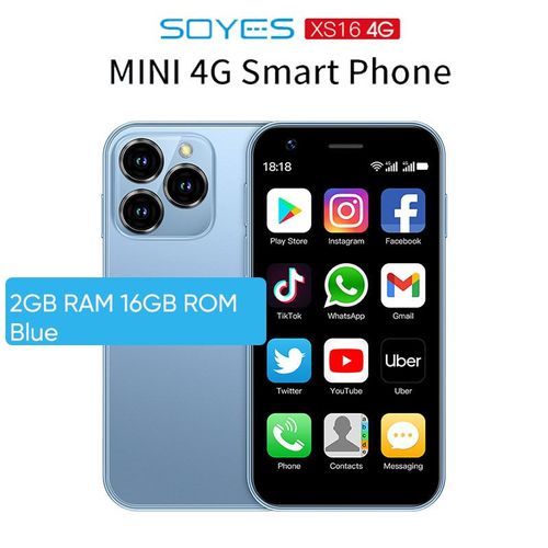 SOYES-Mini smartphone XS16 Android 10 3.0 4G 3 Go de RAM 64 Go de ROM tlphone intelligent pour touristes EpiStandby Play version internationale Dean nouveau
