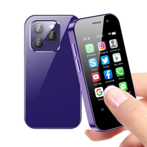 SOYES XS14 PRO Smartphone 3,0 pouces Android 9.0 RAM 3 Go ROM 64 Go 2600 mAh Face ID Dual SIM 4G Petit telephone Violet