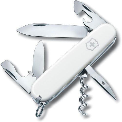 Spartan Couteau De Poche Suisse, Lger, Multitool, 12 Fonctions, Lame, Ouvre Boite, Tire Bouchon, Blanc