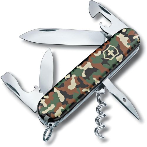 Spartan Couteau De Poche Suisse, Lger, Multitool, 12 Fonctions, Lame, Ouvre Boite, Tire Bouchon, Camouflage