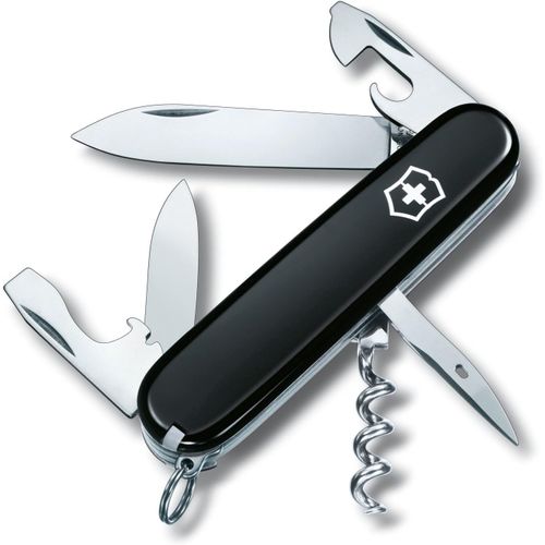Spartan Couteau De Poche Suisse, Lger, Multitool, 12 Fonctions, Lame, Ouvre Boite, Tire Bouchon, Noir