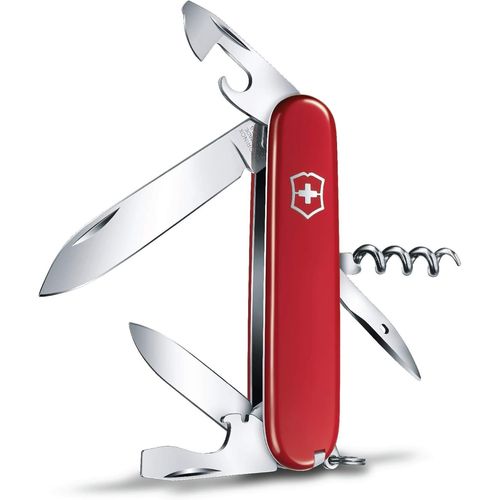 Spartan Couteau De Poche Suisse, Lger, Multitool, 12 Fonctions, Lame, Ouvre Boite, Tire Bouchon, Rouge