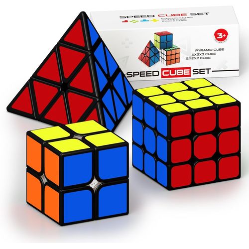 Speed Cube Magique 2x2 3x3 Pyramide Cube De Vitesse, Magic Cube Pour Dbutants Et Utilisateurs Avancs, Cadeau Pour Enfants Les Adolescents Adultes(Autocollant)
