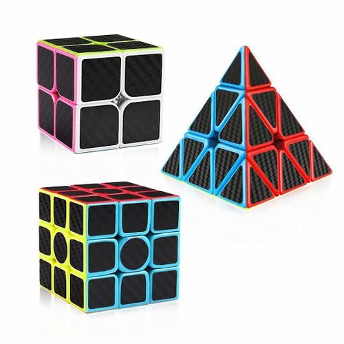 Speed Cube Set Fibre De Carbone 2x2 3x3 Pack Pyraminx, Magic Cube Puzzle Toys Pour Enfants
