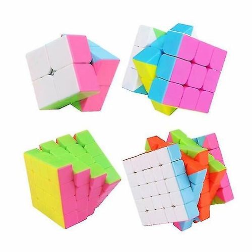 Speed Cube Set, Magic Cube Bundle 2x2 3x3 4x4 5x5 Speed Cube Puzzle Toys