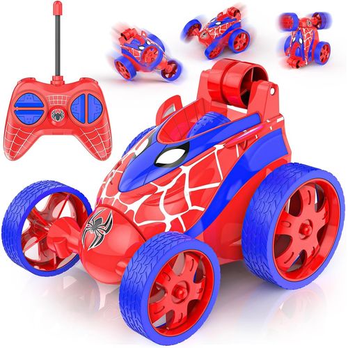 Spider Voiture Telecommand Enfant,Mini Rc Stunt Car 360Rotation Jouet Garon 3 4 5 6 7 Ans Fille Cadeau Anniversaire Noel Jeux Vhicule Tlguide Intrieur Extrieur