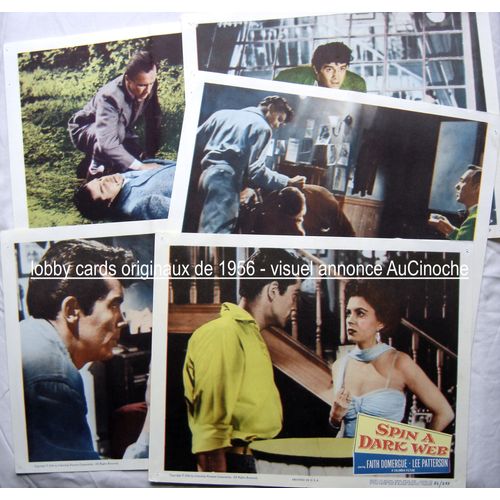 Spin A Dark Web / Srie De 5 Lobby Cards Originaux U.S.A. De 1956 / Avec Faith Domergue & Lee Patterson