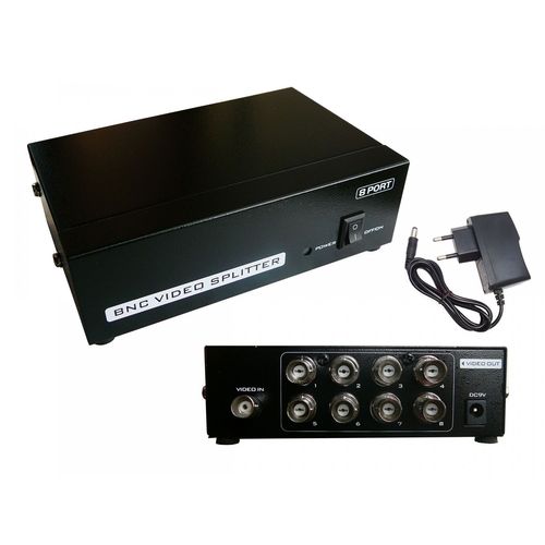 SPLITTER BNC 8 PORTS - Duplique le flux vido d'une source BNC vers 8 sorties Simultanes
