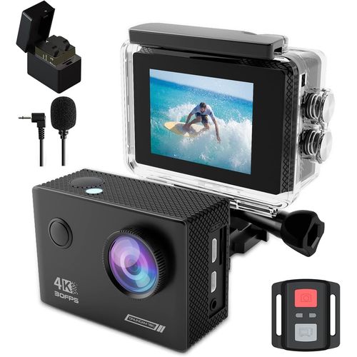 Sport Camra 4k 30fps, Hd 20 Mp Camscope Wifi, Camra tanche 40m Avec Microphone, Tlcommande, Eis Anti-Vibration, 2 Batteries, Divers Accessoires.[G795]