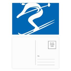 Sport D Hiver Silhouette Ski Bleu Carte Etablie pcs Carte Cote Postale Anniversaire Grace Rakuten