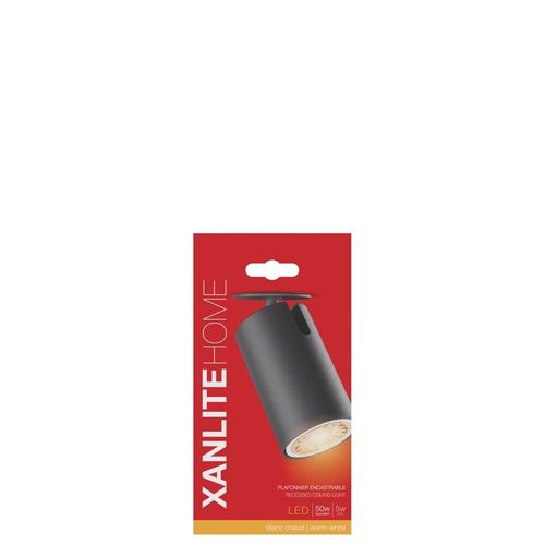 Spot En Sailie Encastrable Gu10 2700k Rond Ajustable Noir