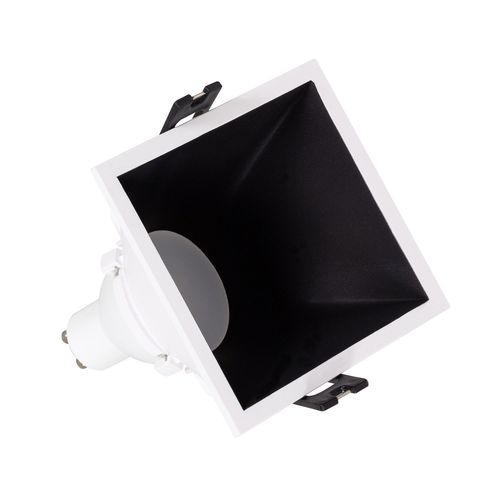 Spot Led Downlight Carr 45 Gu10 6w Coupe 85x85mm Faible Ugr Pc Noir Blanc Froid No Flicker 6500k