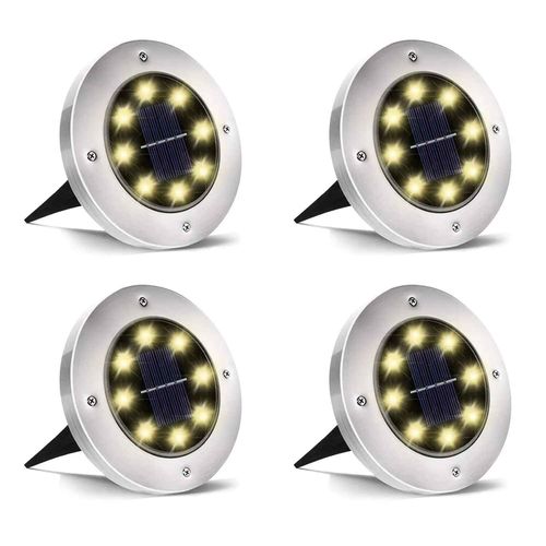 Spot Lumineux Led Solaire Encastrable Dans Le Sol,Impermable Conforme  La Norme Ip68,clairage D'extrieur- Dilei 4pc Warm Light