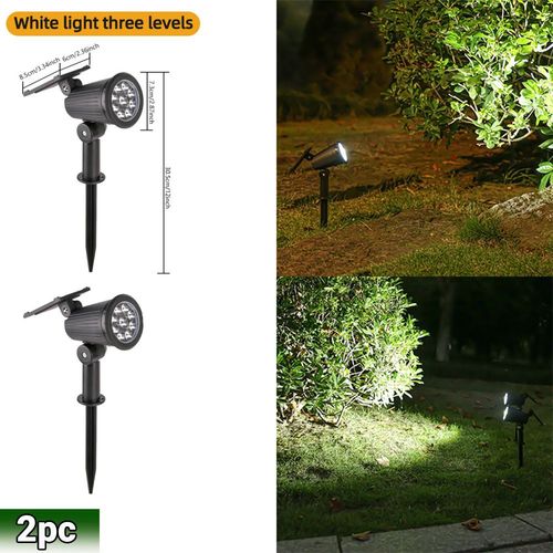 Spot Lumineux Solaire  9 Led Impermable Conforme  La Norme Ip65,clairage D'extrieur,Rvb,Luminosit - 2pc White Light-0-5w