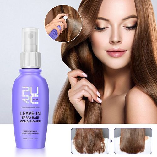 Spray De Traitement Capillaire  Huile De Noix De Coco, Sans Rinage, Brillant, Rparateur, Lisse, Soins Pour Les Cheveux Crpus, Pour Les Cassures, 50ml